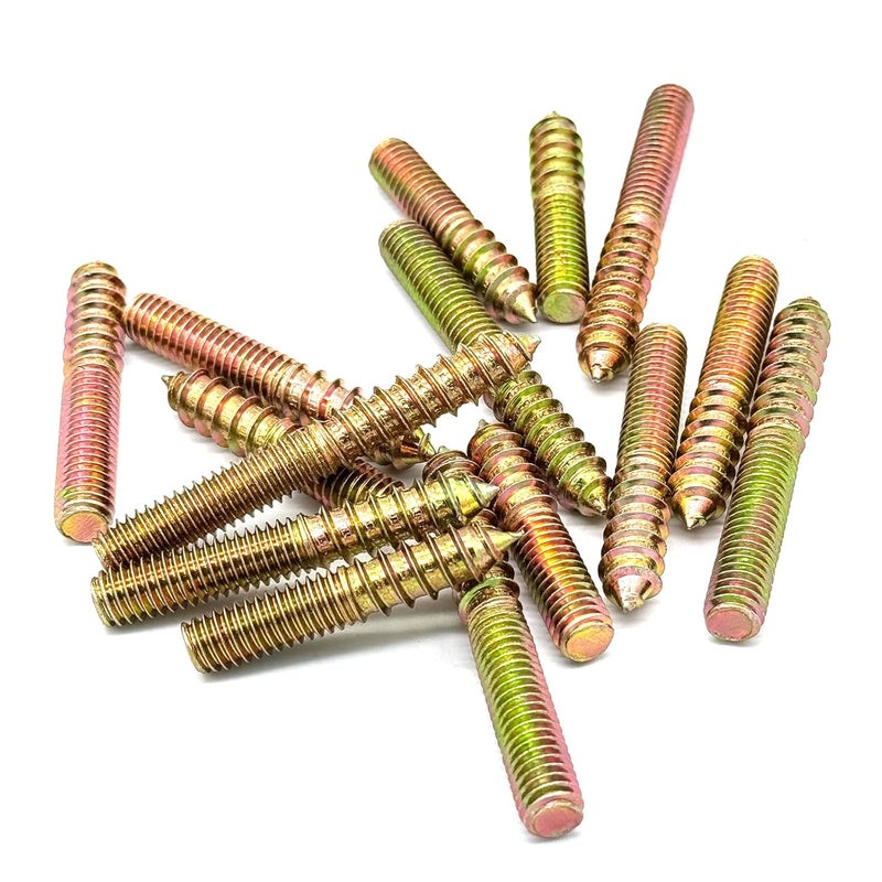 Matrelt 15 Pack 3/8-16" Hanger Bolts 3Sizes 2-3 Inch Double Headed Bolts Wood Dowel Screw Self-Tapping Screw Hanger Bolts for Wood Furniture Double Threaded Rods Bolt - Image 5